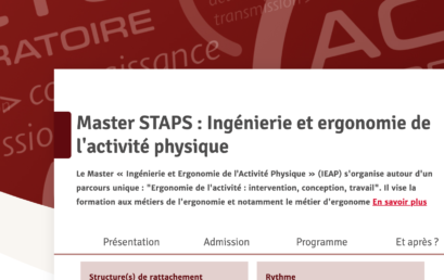 Grants to support students to study Masters Degree in Ergonomics in France